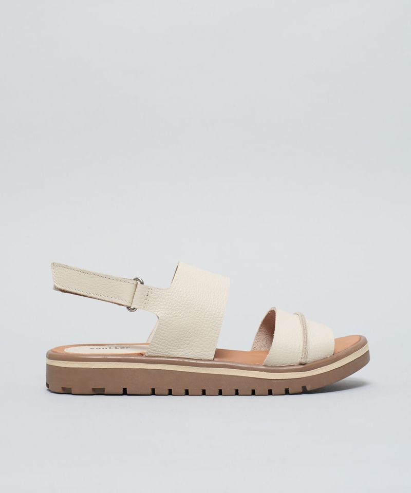 Rasteira Tratorada Couro Virado - Offwhite 33 - offwhite