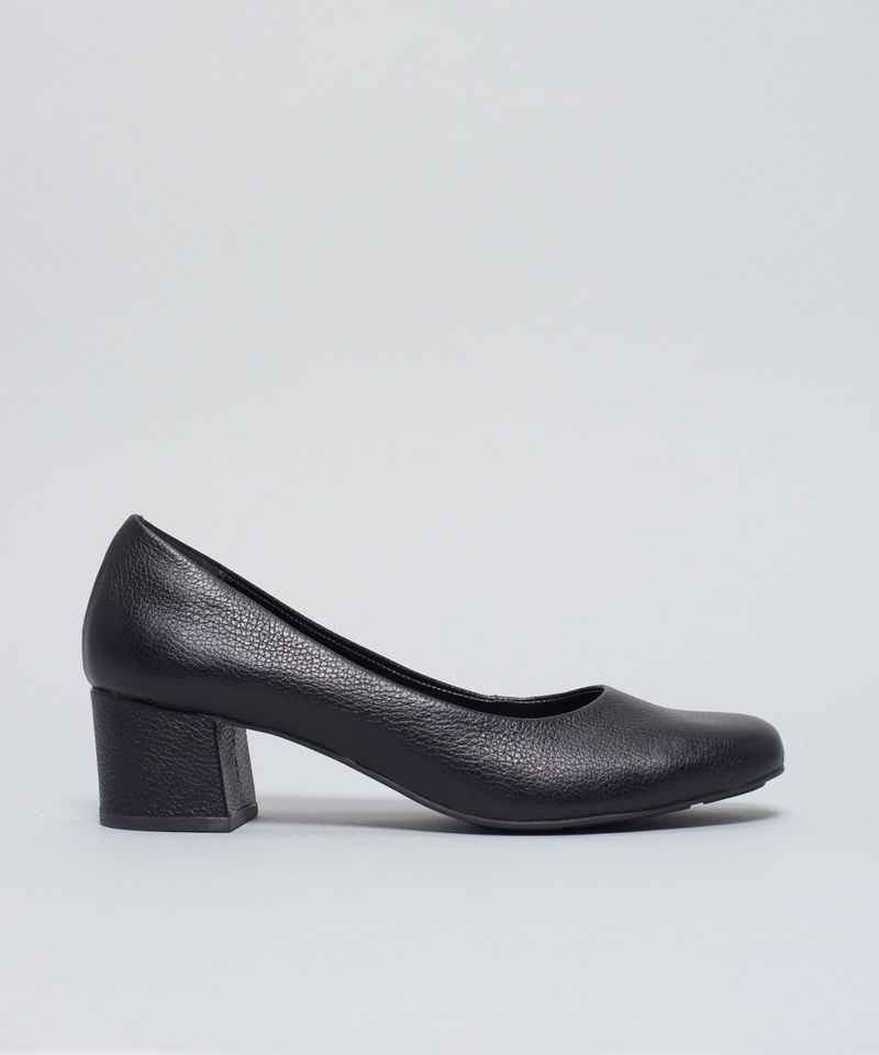 Scarpin Saltinho Couro - Preto 34 - preto