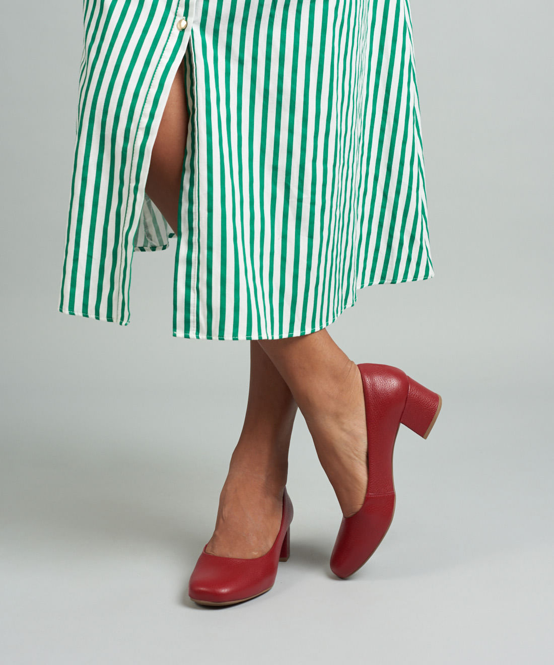 Scarpin Saltinho Couro - Merlot - Imagem 5