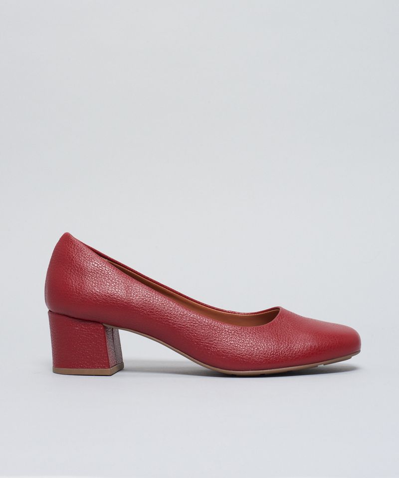 Scarpin Saltinho Couro - Merlot 36 - merlot