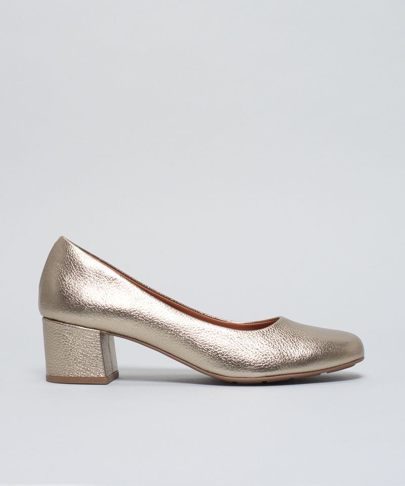 Scarpin Saltinho Couro - Prata Velho 34 - prata velho
