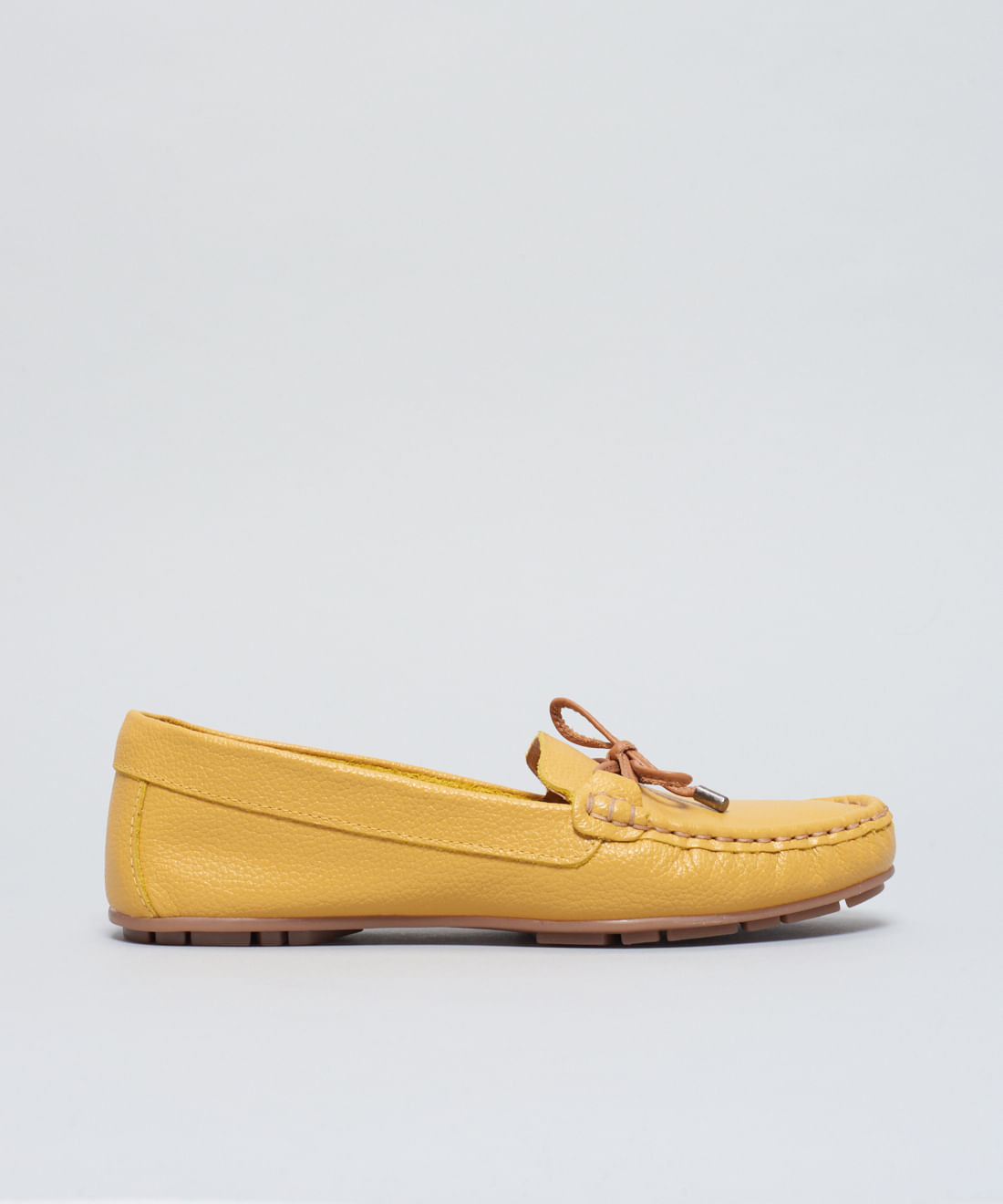 Mocassim Couro Detalhe - Mostarda