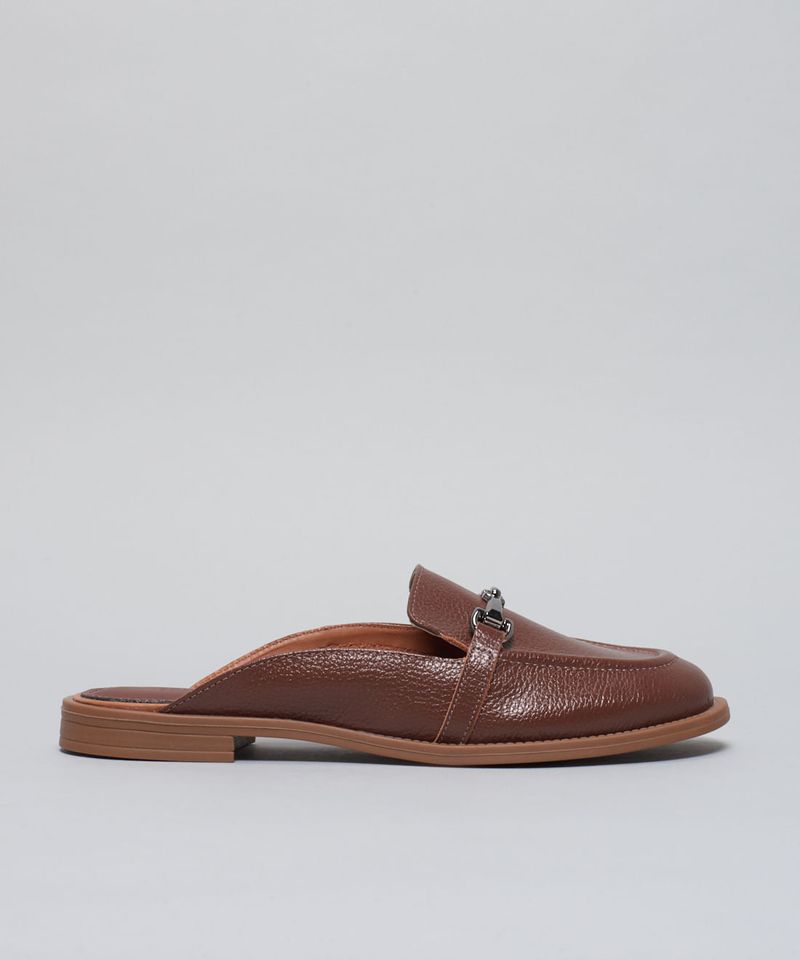 Mocassim Mule Couro - Chocolate 37 - chocolate