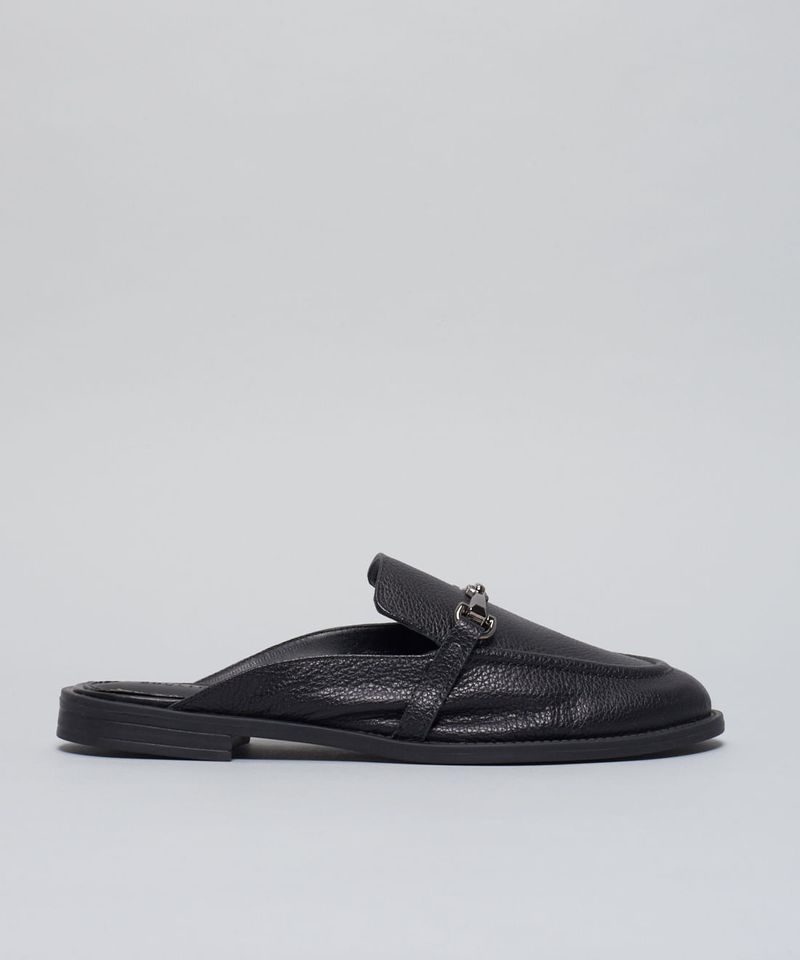 Mocassim Mule Couro - Preto 35 - preto