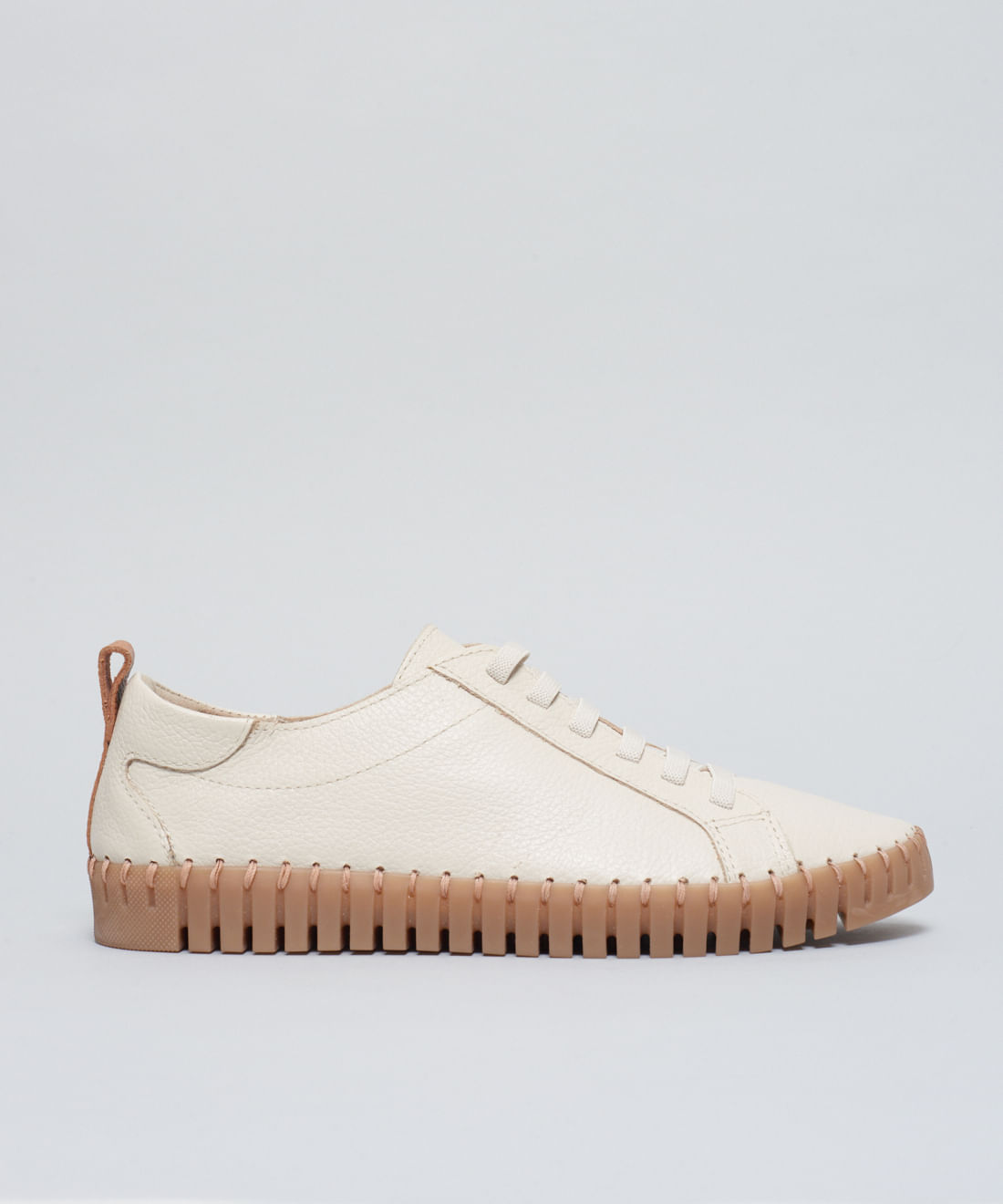 Tenis Couro Tratorado - Offwhite