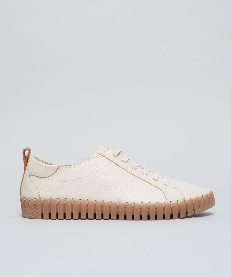 Tenis Couro Tratorado - Offwhite 34 - offwhite
