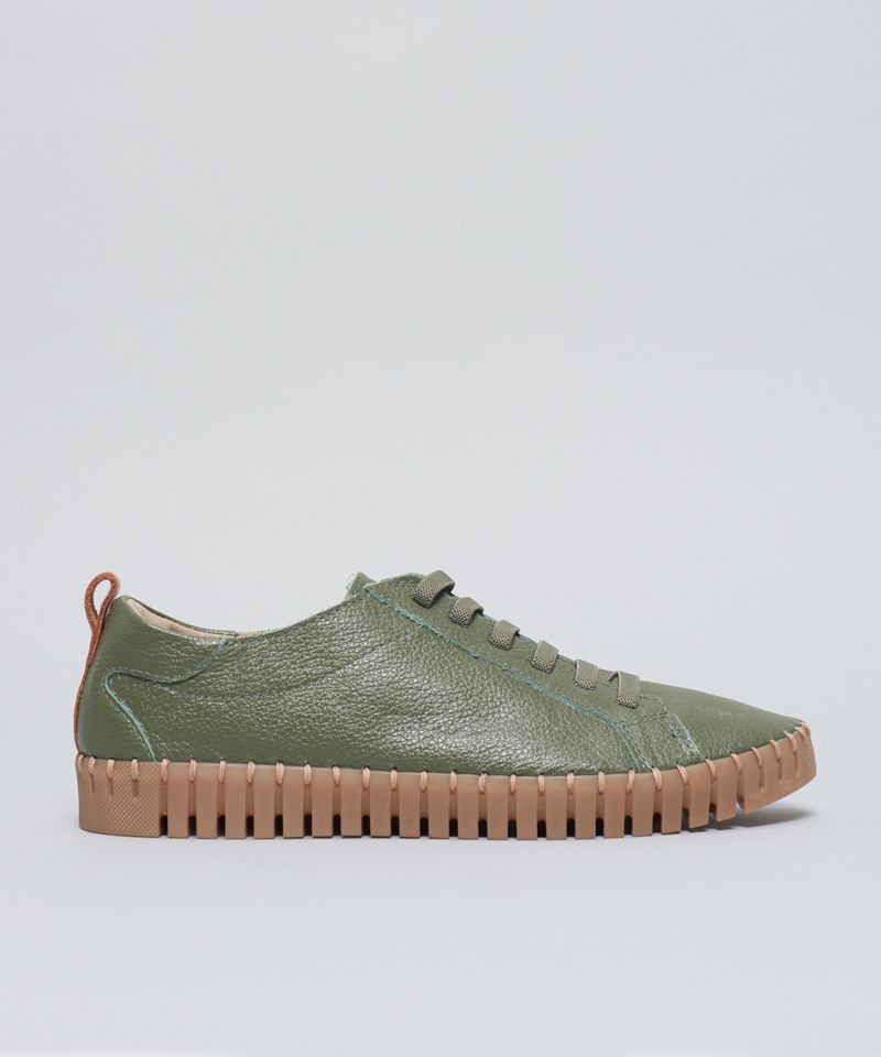 Tenis Couro Tratorado - Verde Militar 36 - verde militar
