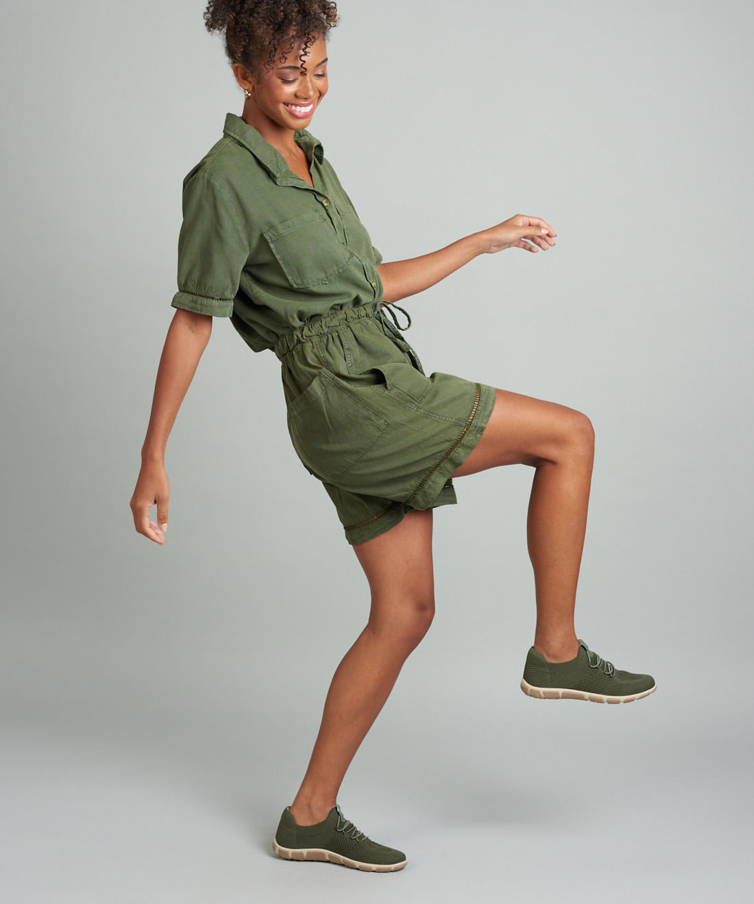 Tenis Knit Frances - Verde Militar - Imagem 5