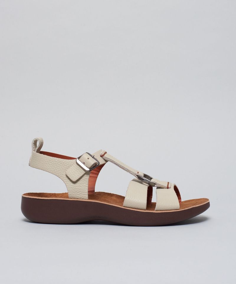 Rasteira Couro Argola - Offwhite 40 - offwhite