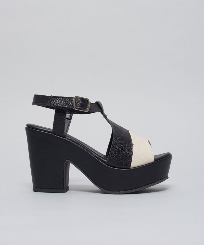 Meia Pata Village Couro - Preto/Off White 37 - preto/off white