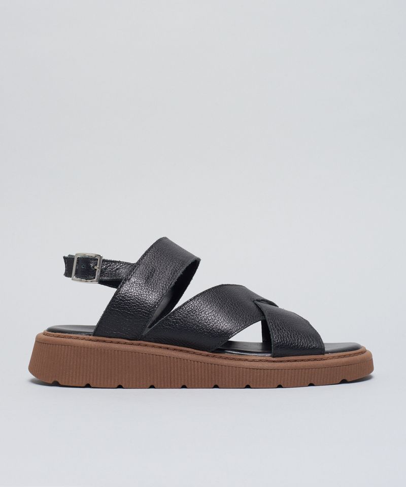 Flat Couro Marina - Preto 38 - preto