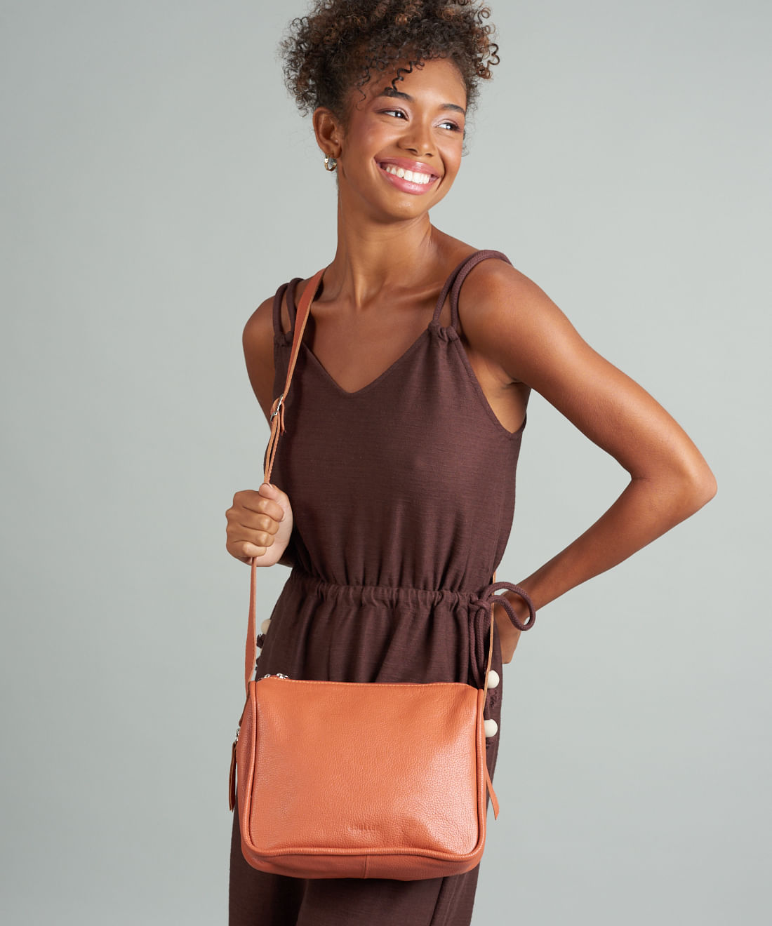 Bolsa m Couro Lena - Ocre - Imagem 4