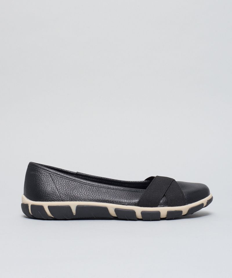 Sapatilha Frances Elastico Cruzado - Preto 37 - preto