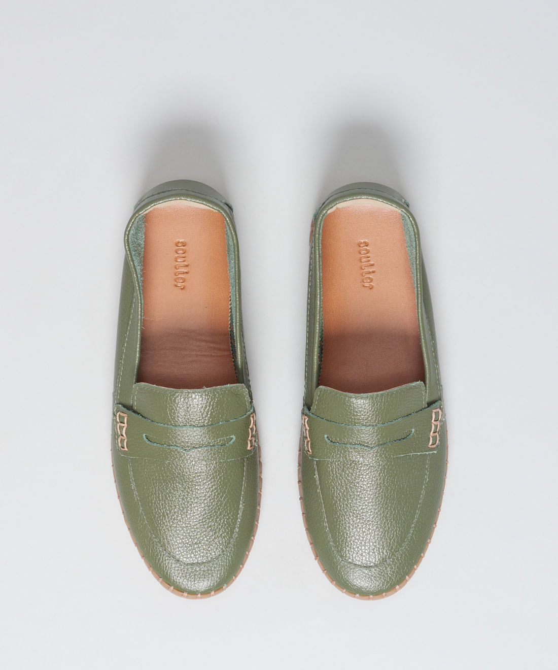 Mocassim Couro Tratorado Seleiro - Verde Militar - Imagem 4