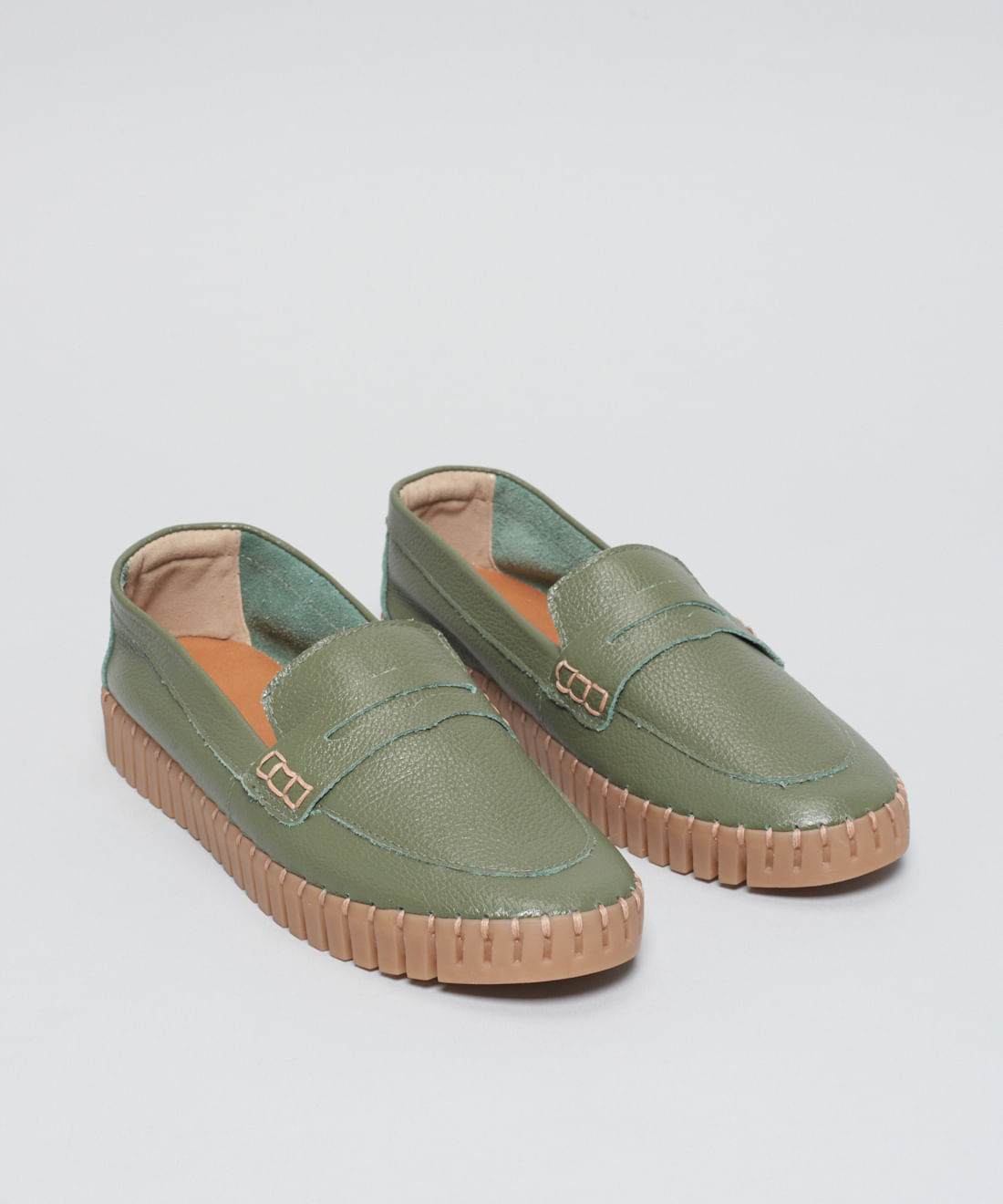 Mocassim Couro Tratorado Seleiro - Verde Militar - Imagem 17