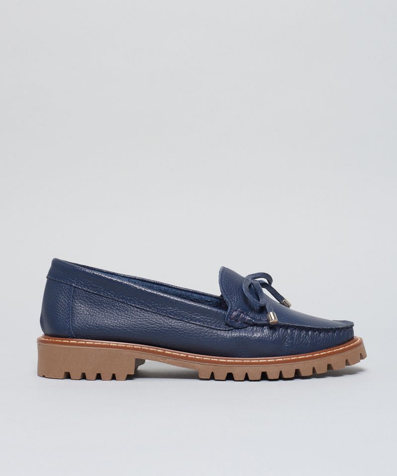 Mocassim Couro Marina - Navy 38 - navy