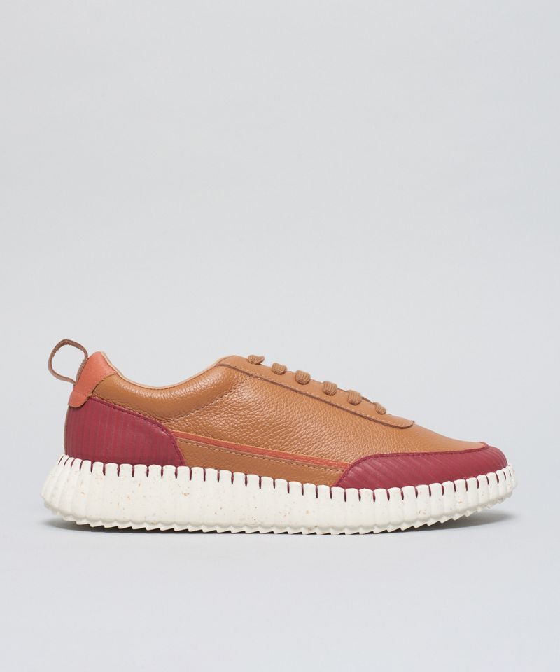 Tenis Lara Couro Cotele - Caramelo 35 - caramelo