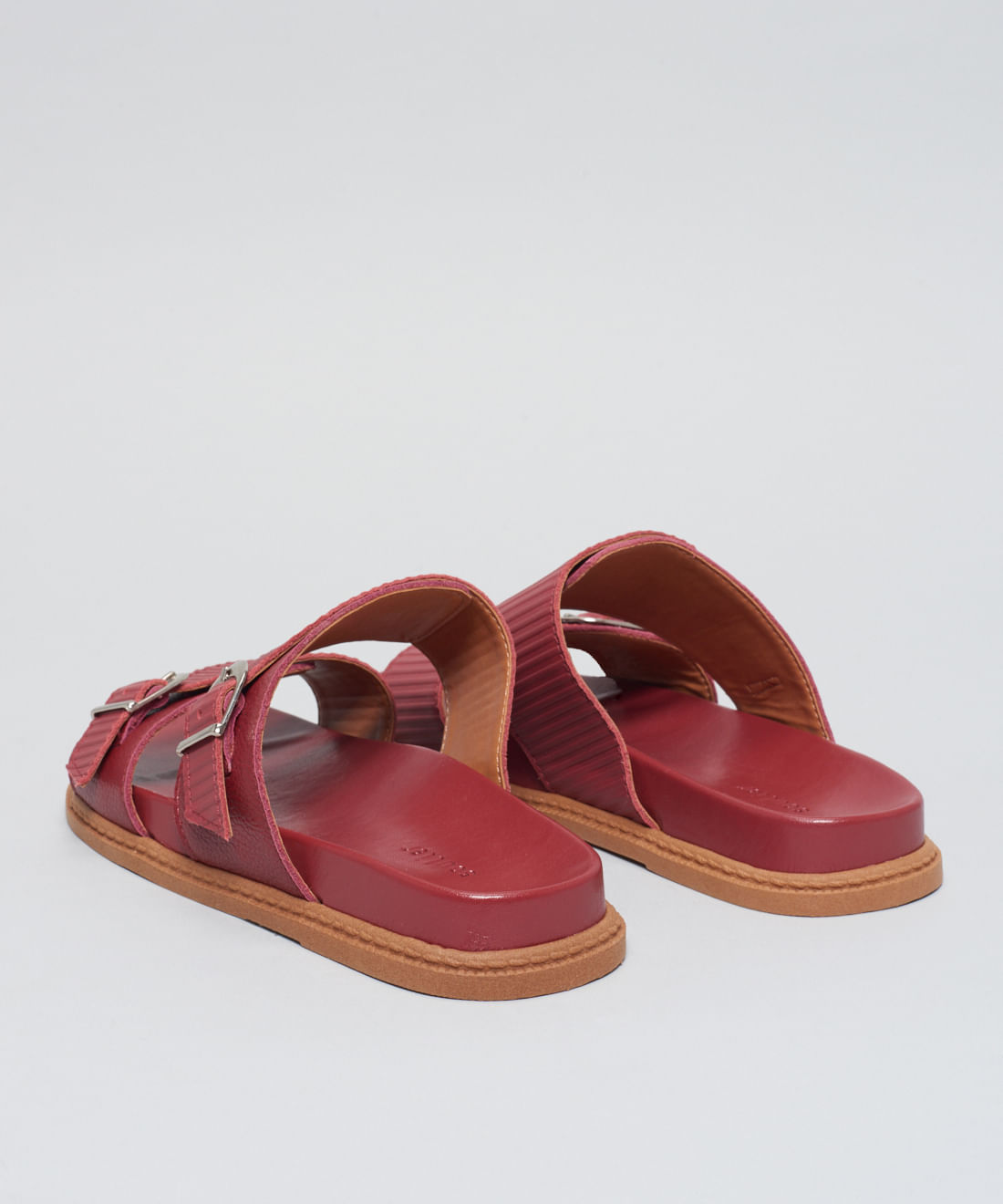 Rasteira Anatomica Couro Cotele - Merlot - Imagem 23