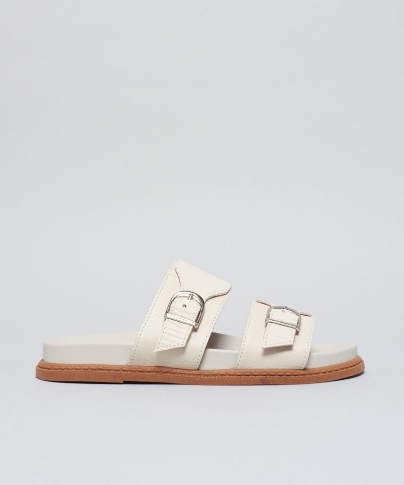 Rasteira Anatomica Couro Cotele - Offwhite 38 - offwhite
