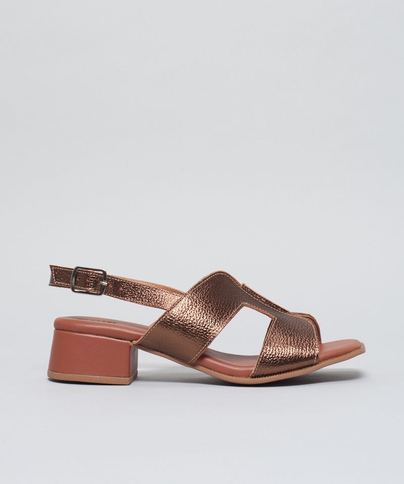 Sandalia Media Couro Bia - Bronze 33 - bronze