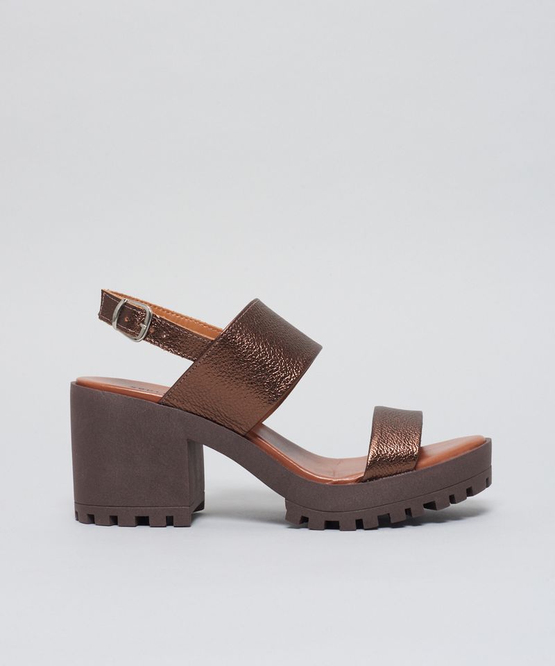 Meia Pata Tratorada Couro - Bronze 35 - bronze