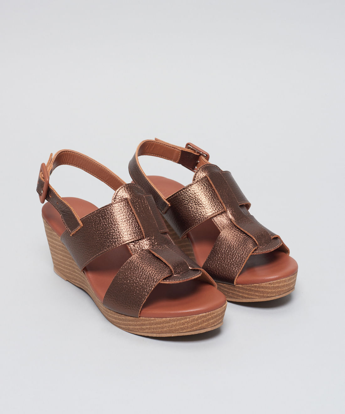 Anabela Couro Antonia - Bronze - Imagem 22