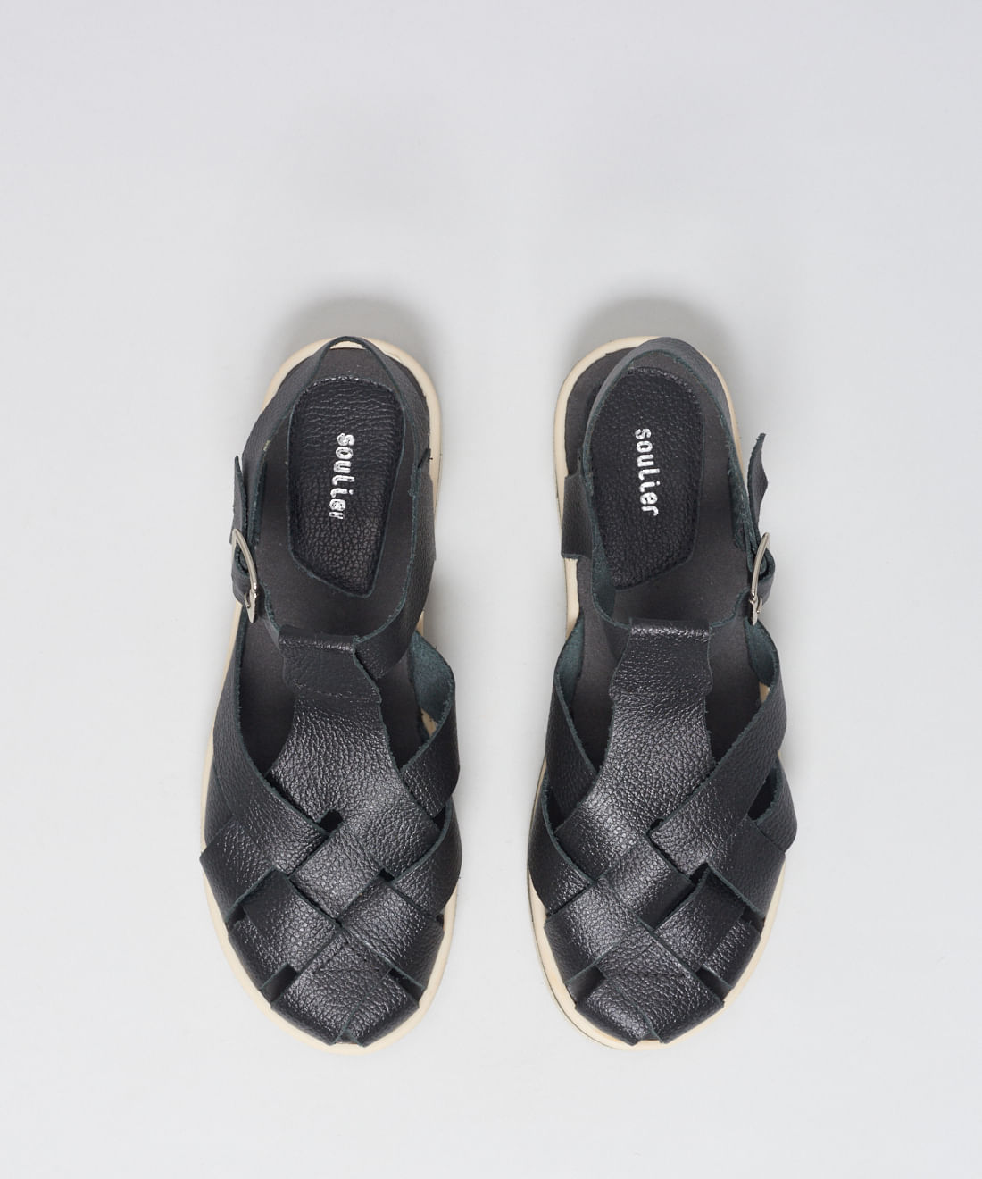 Rasteira Tratorada Entrelace - Preto/Off White - Imagem 34