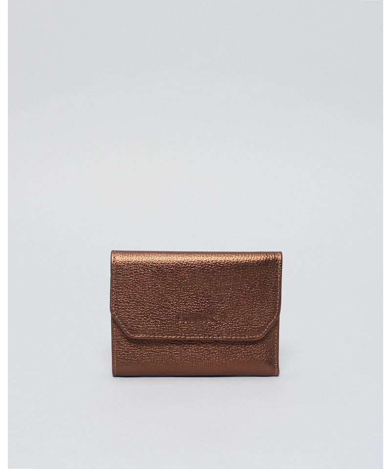 Carteira Couro Flora - Bronze u - bronze