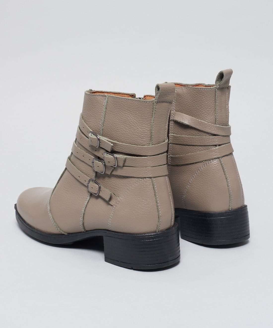 Bota Couro Multi Fivelas - Cinza - Imagem 3