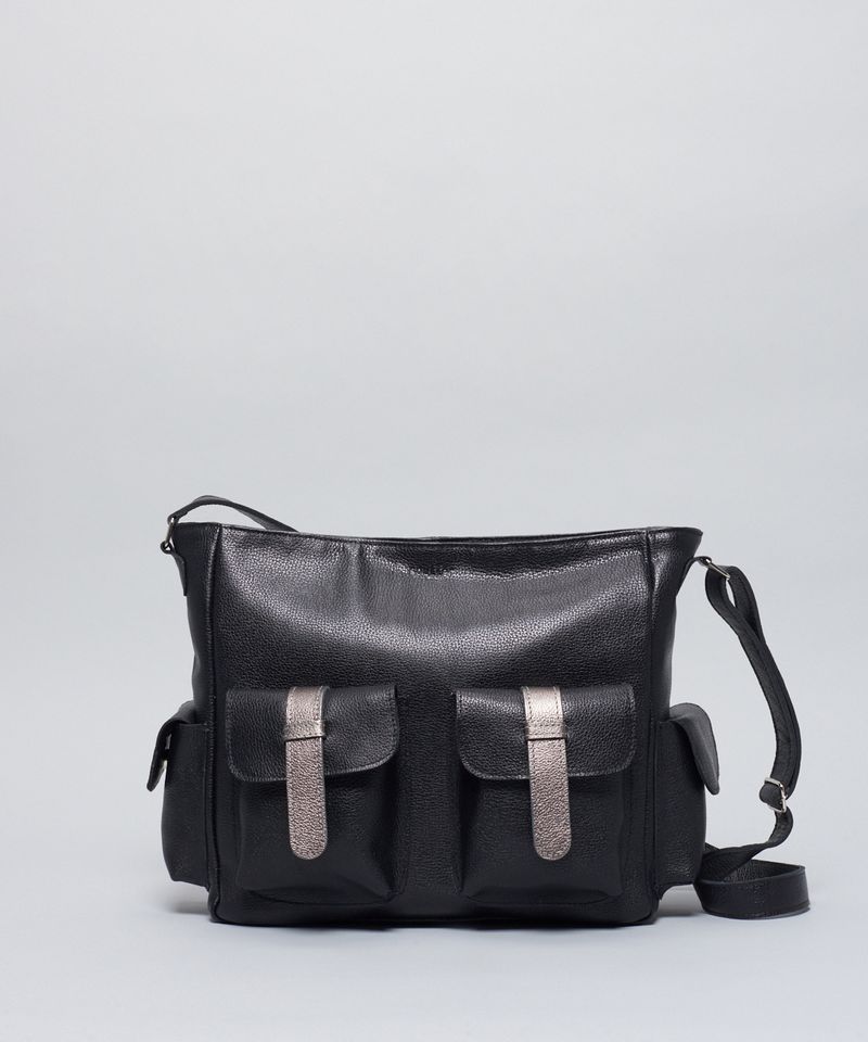 Bolsa g Couro Betina - Preto u - preto