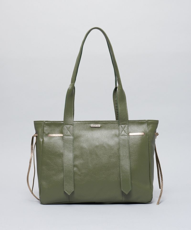 Bolsa g Couro Mariana - Verde Militar u - verde militar
