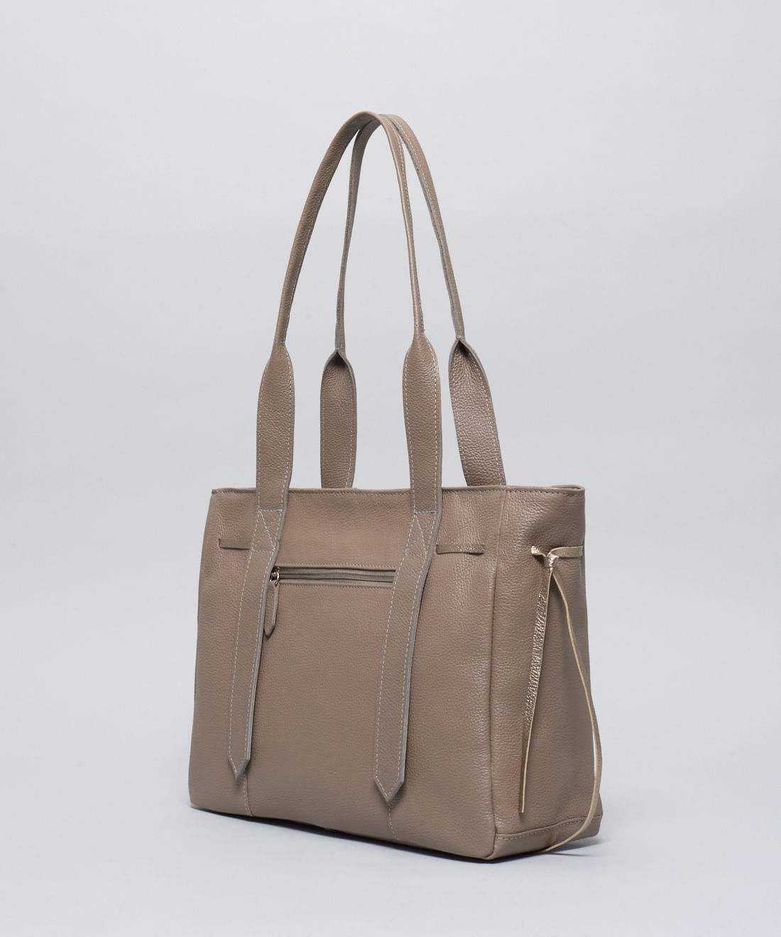 Bolsa g Couro Mariana - Cinza - Imagem 2