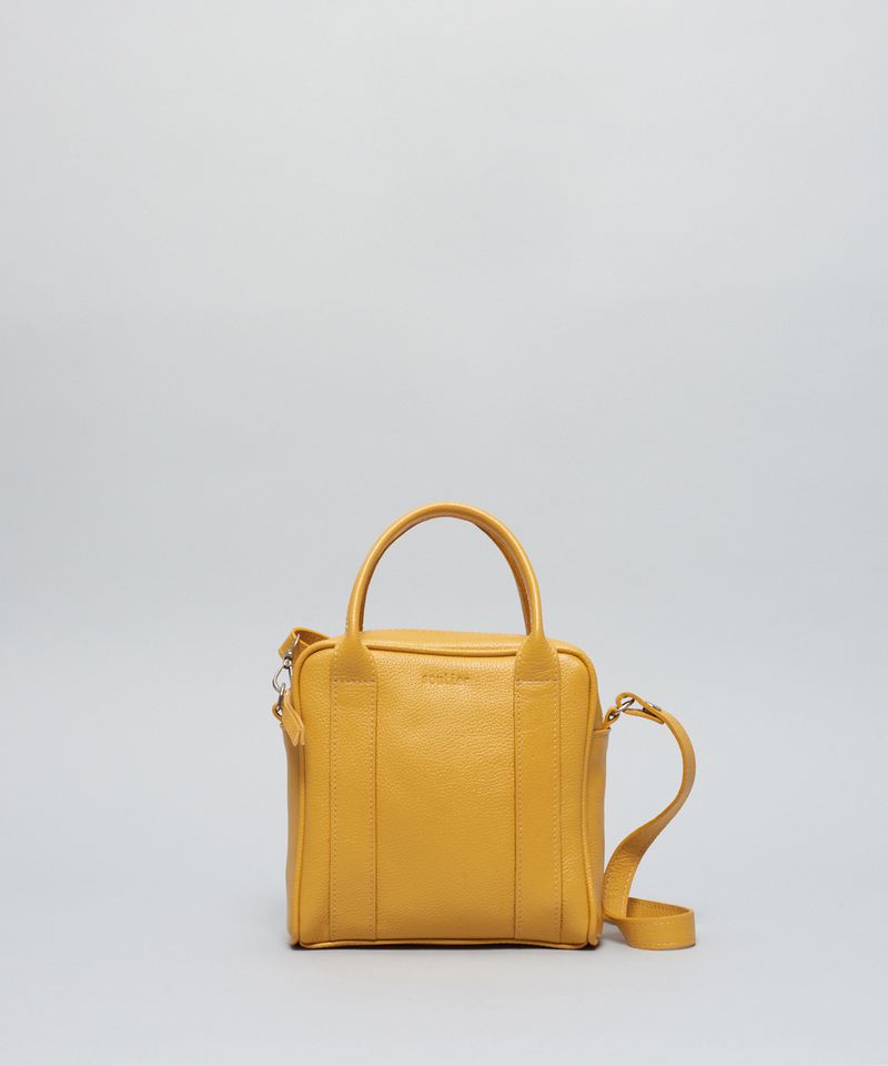 Bolsa p Couro Laura - Mostarda u - mostarda