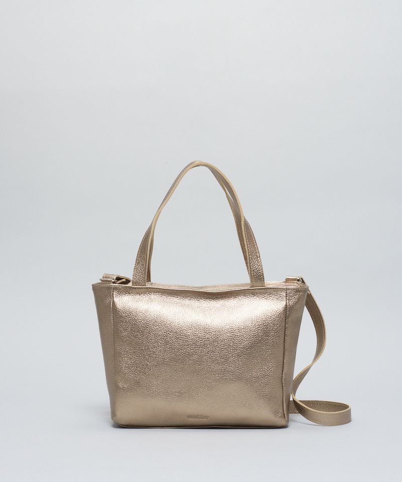 Bolsa m Couro Camila - Prata Velho u - prata velho