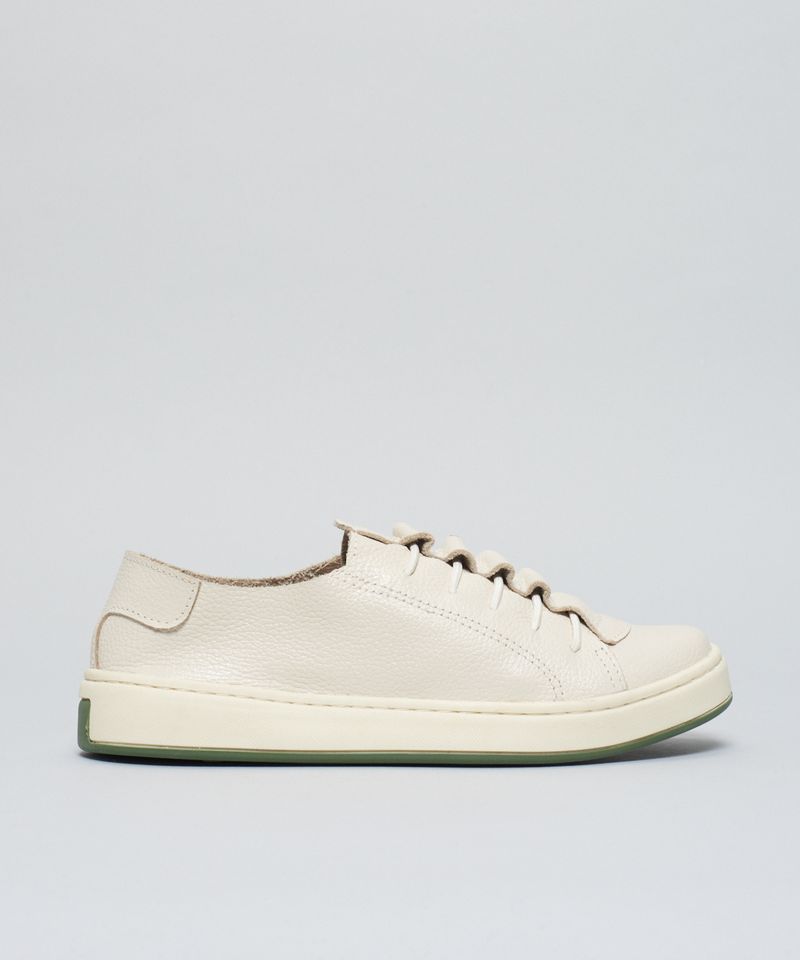 Tenis Couro Casual Elastico - Offwhite 39 - offwhite