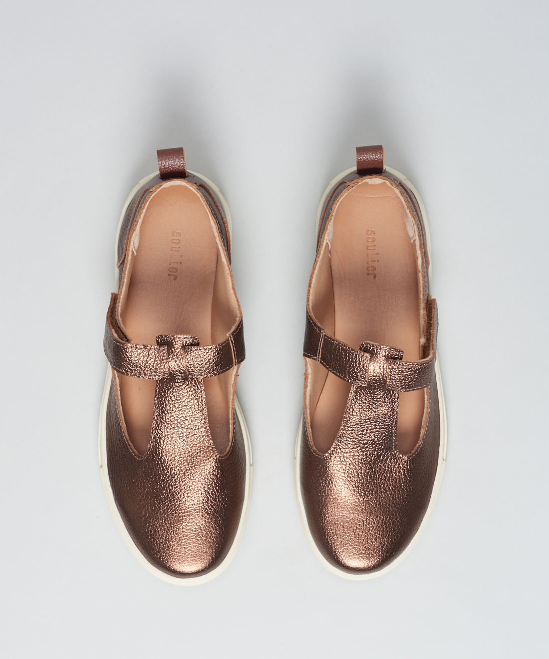 Tenis Couro Vazado Velcro - Bronze - Imagem 29