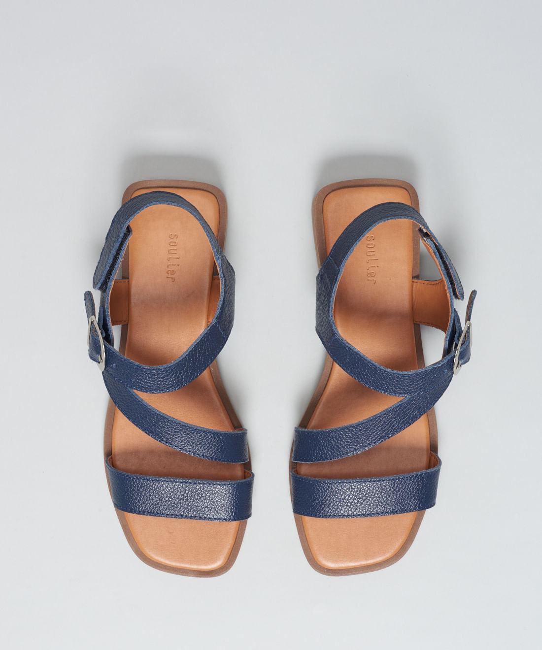 Rasteira Couro Tiras Renata - Navy - Imagem 4