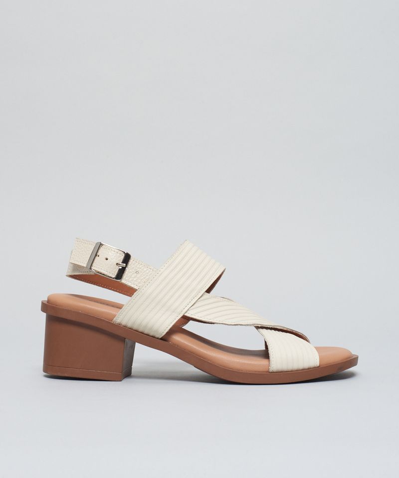 Sandalia Media Couro Cotele - Offwhite 37 - offwhite