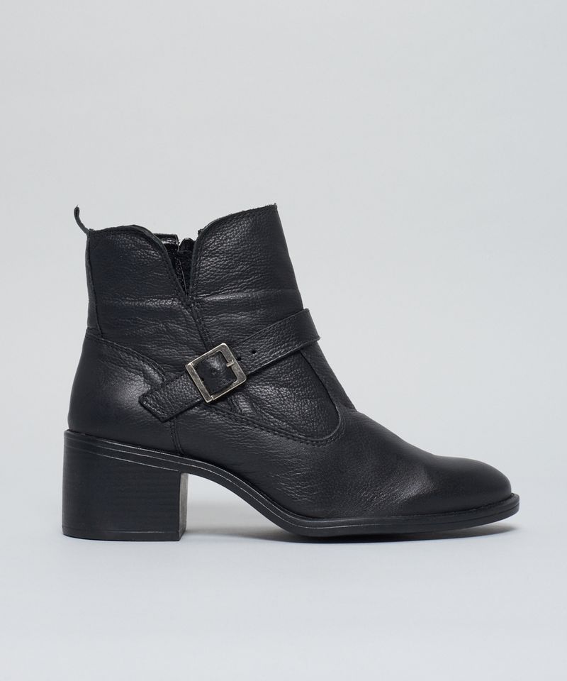 Bota Salto Medio Fivela - Preto 34 - preto