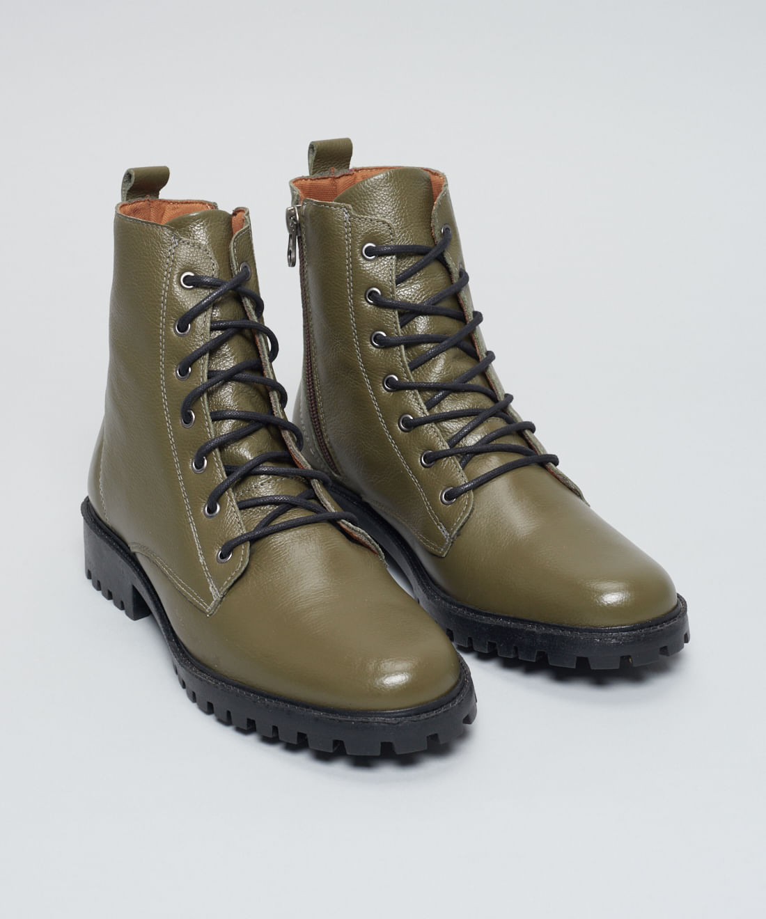 Coturno Couro Debora - Verde Militar - Imagem 17