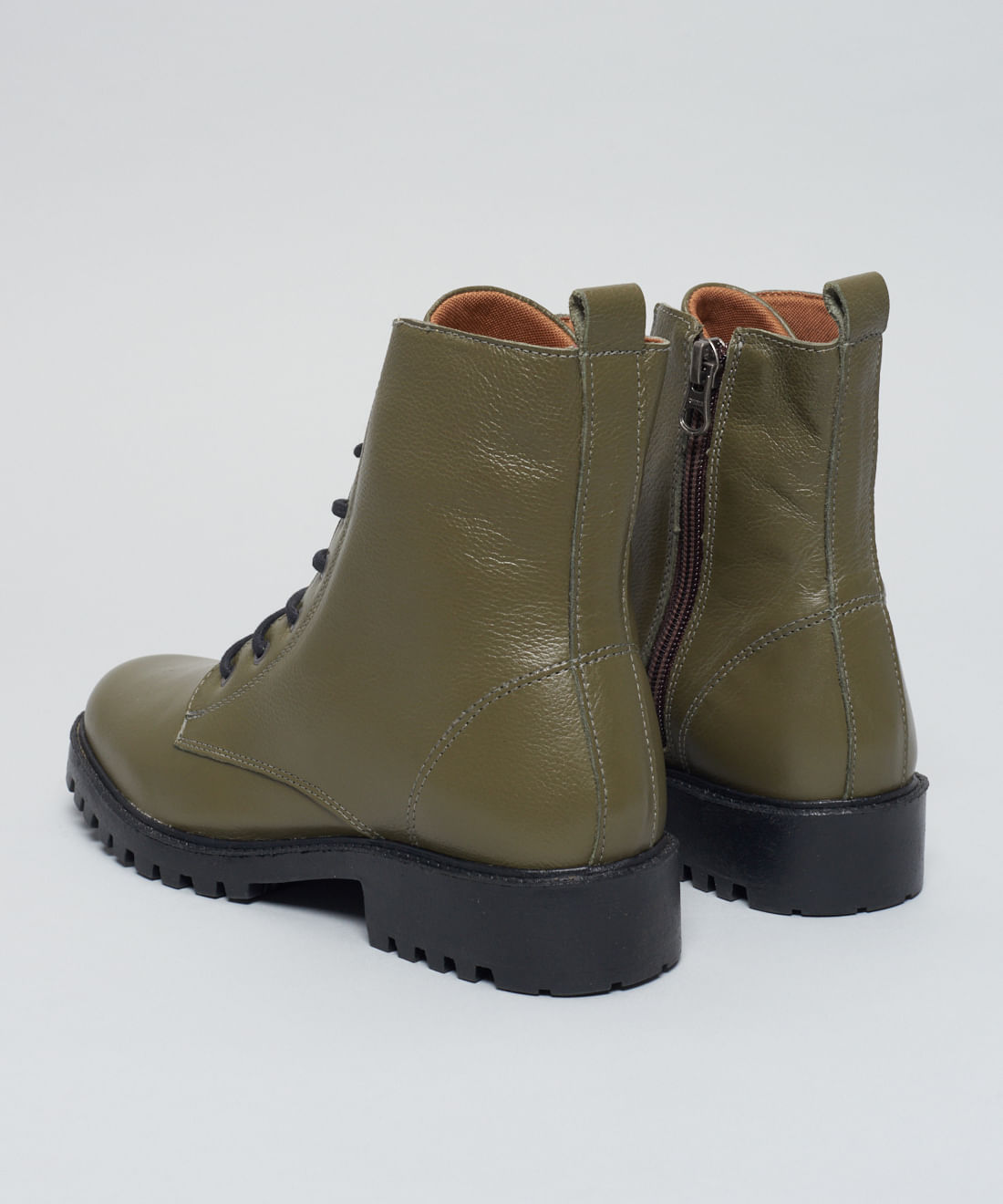 Coturno Couro Debora - Verde Militar - Imagem 8