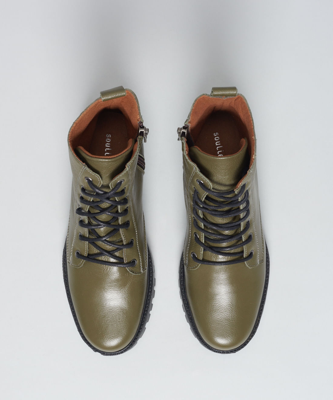 Coturno Couro Debora - Verde Militar - Imagem 14