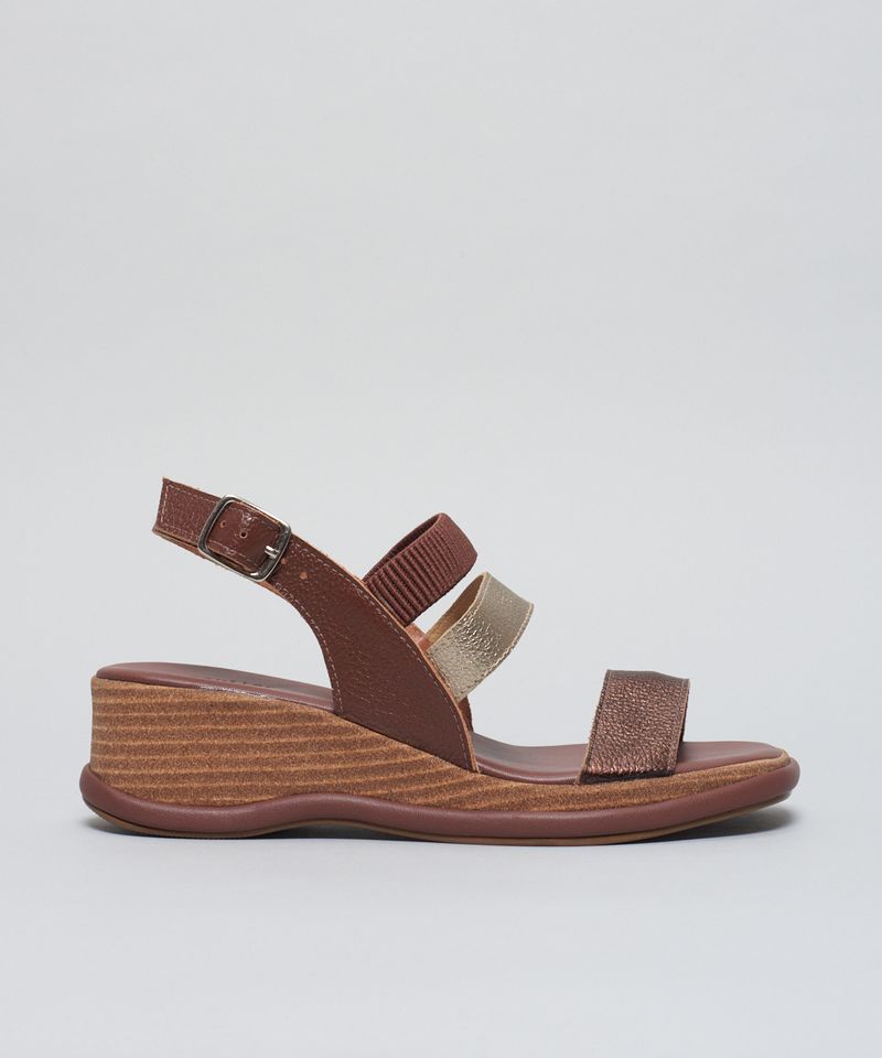 Plataforma Couro Elastico - Chocolate 39 - chocolate