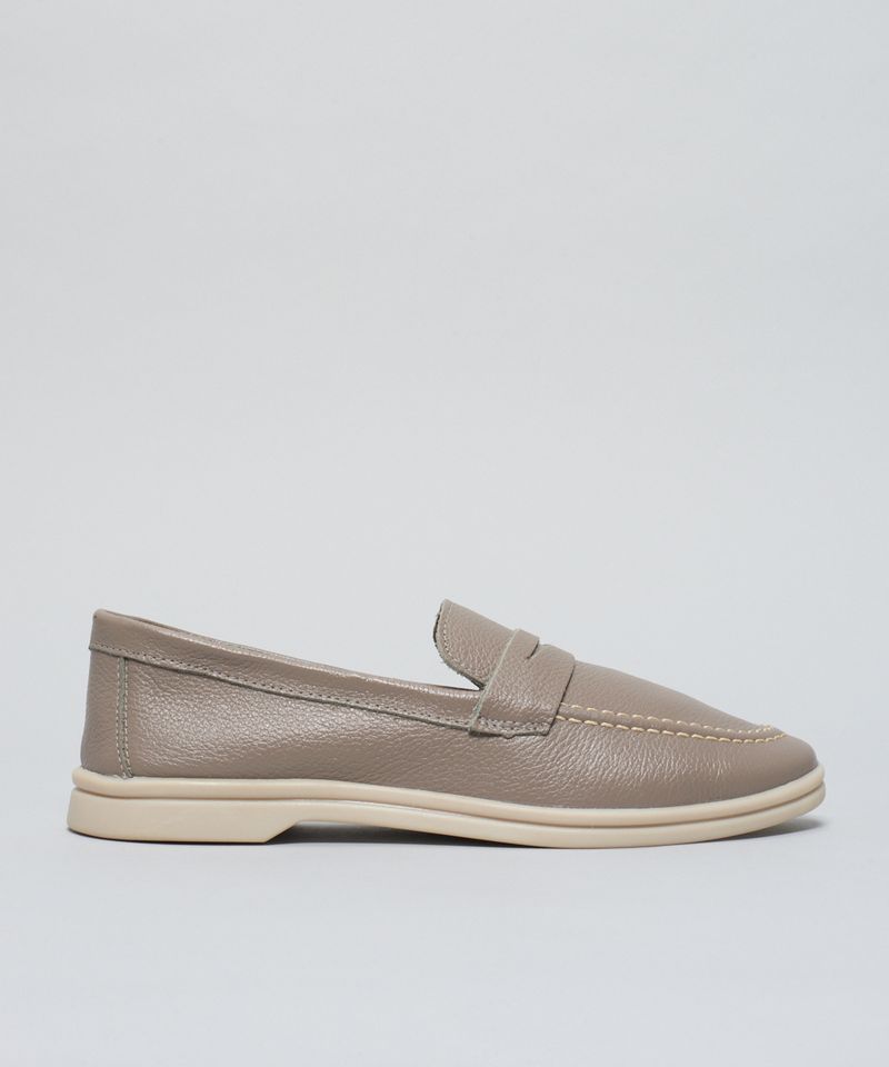 Mocassim Couro Lara - Cinza 33 - cinza