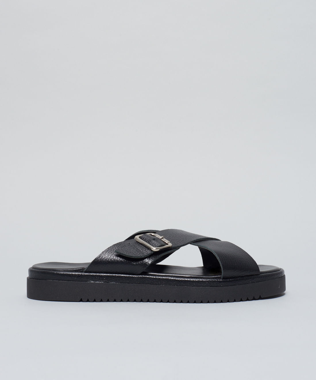 Flat Couro Tiras Cruzadas - Preto - Imagem 16