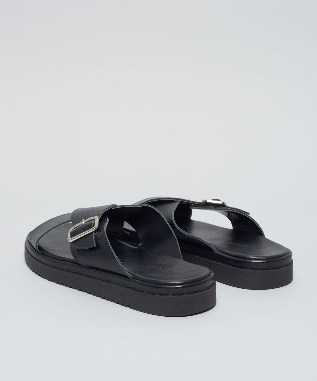 Flat Couro Tiras Cruzadas - Preto - Imagem 28