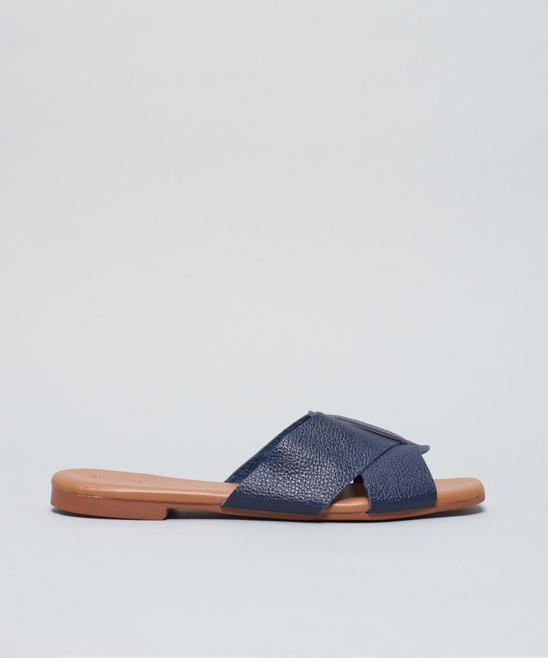 Rasteira Basica Couro Gabi - Navy 35 - navy