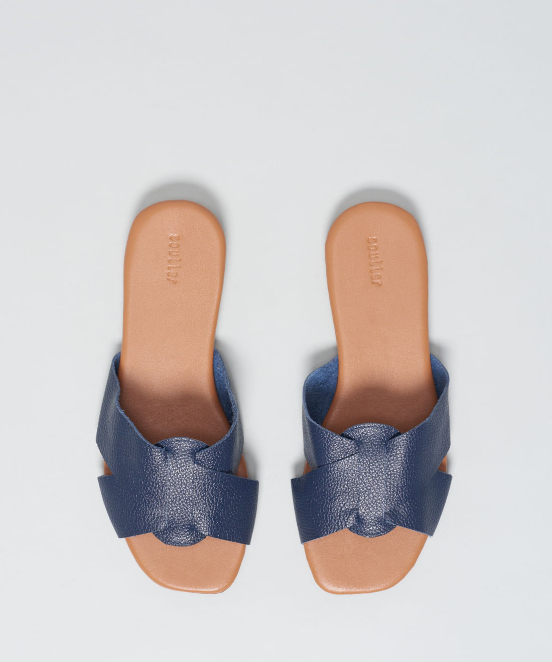 Rasteira Basica Couro Gabi - Navy - Imagem 9