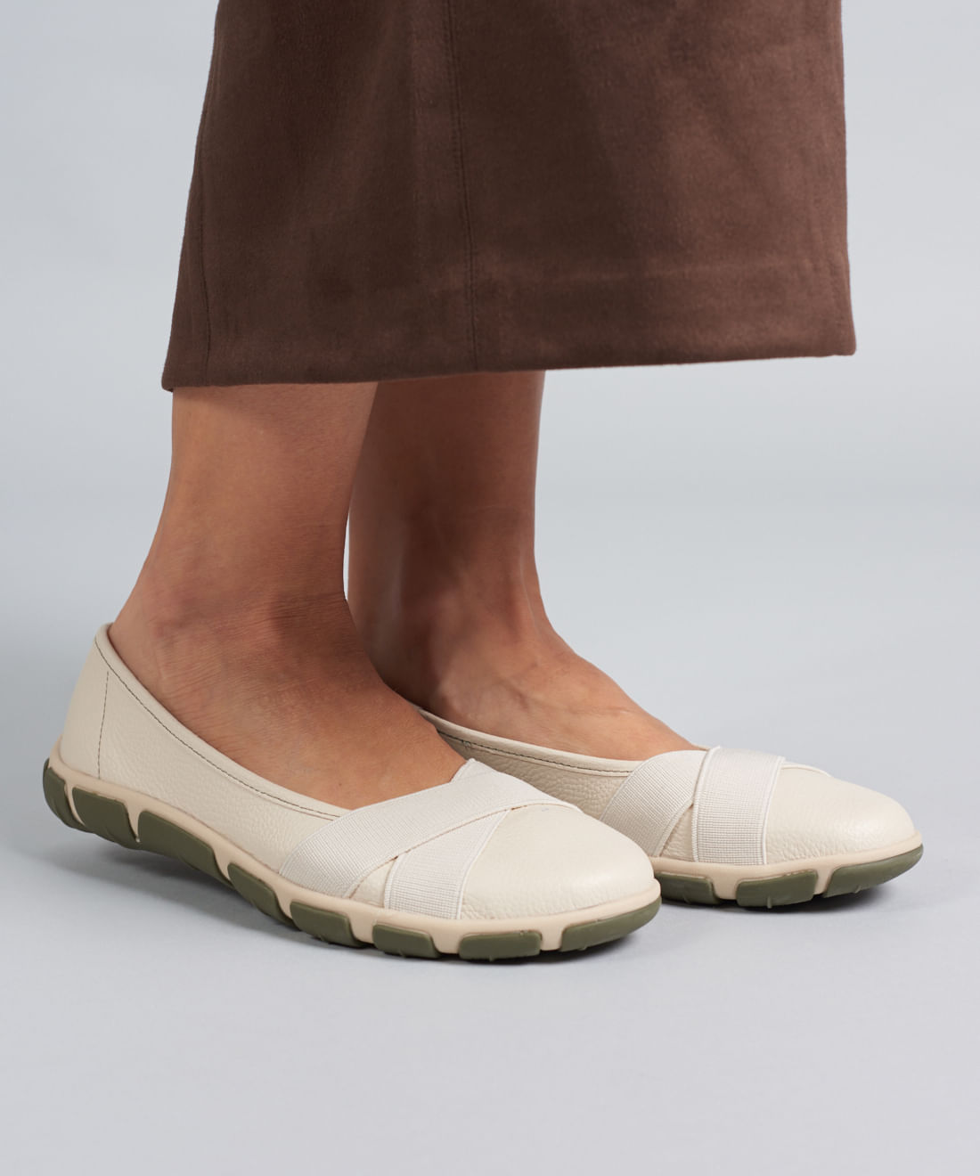 Sapatilha Frances Elastico Cruzado - Offwhite - Imagem 10