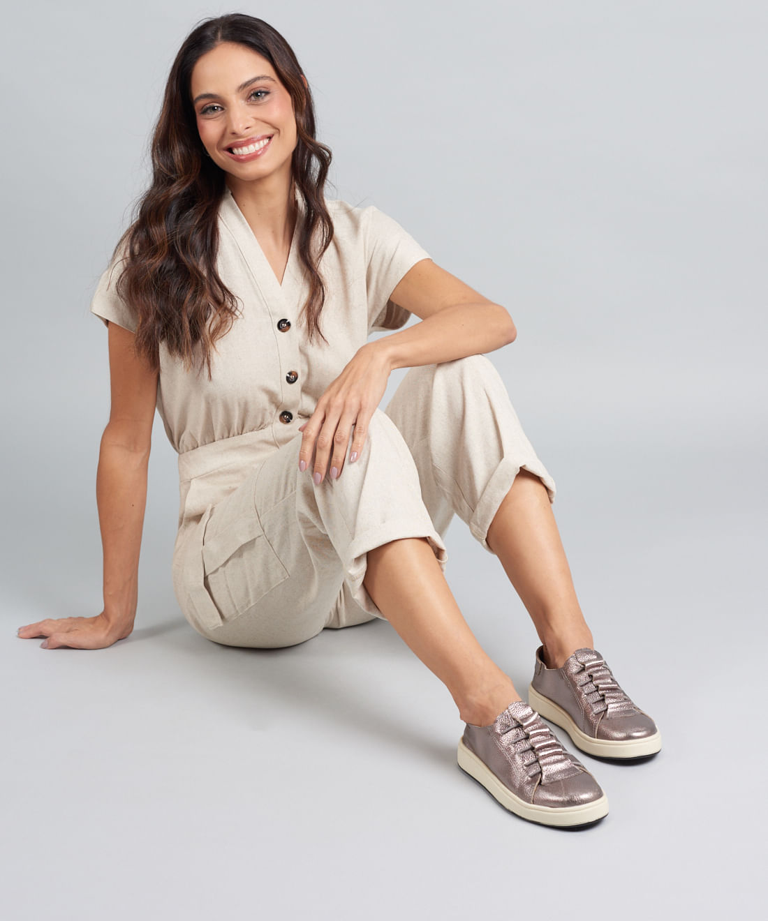 Tenis Couro Casual Elastico - Onix - Imagem 15